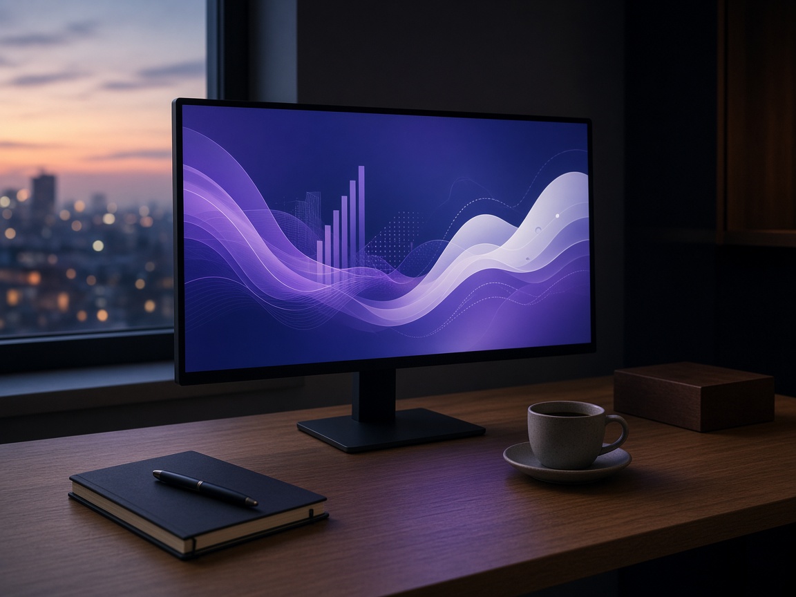 Analytics dashboard on a studio monitor